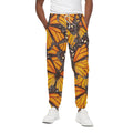 Orange Monarch Butterfly Pattern Print Cotton Sweatpants