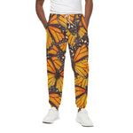 Orange Monarch Butterfly Pattern Print Cotton Pants