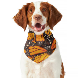 Orange Monarch Butterfly Pattern Print Dog Bandana