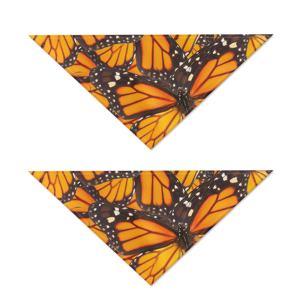 Orange Monarch Butterfly Pattern Print Dog Bandana