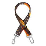 Orange Monarch Butterfly Pattern Print Dog Seat Belt