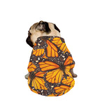 Orange Monarch Butterfly Pattern Print Dog Zip Up Jacket