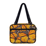 Orange Monarch Butterfly Pattern Print Double Strap Bible Bag