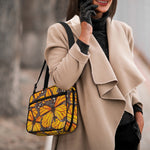 Orange Monarch Butterfly Pattern Print Double Strap Bible Bag