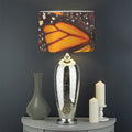 Orange Monarch Butterfly Pattern Print Drum Lamp Shade