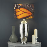 Orange Monarch Butterfly Pattern Print Drum Lamp Shade