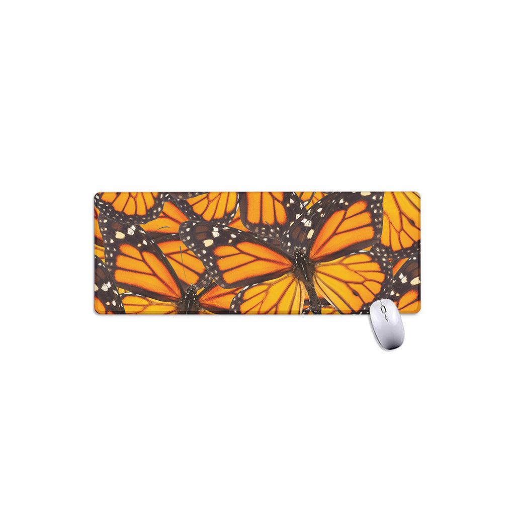 Orange Monarch Butterfly Pattern Print Extended Mouse Pad