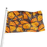 Orange Monarch Butterfly Pattern Print Flag