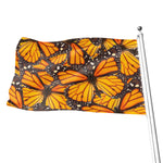 Orange Monarch Butterfly Pattern Print Flag