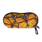 Orange Monarch Butterfly Pattern Print Glasses Case