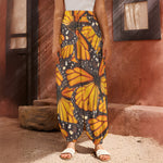 Orange Monarch Butterfly Pattern Print Harem Pants