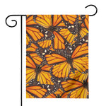 Orange Monarch Butterfly Pattern Print House Flag