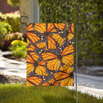 Orange Monarch Butterfly Pattern Print House Flag