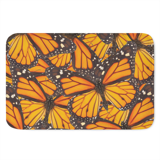 Orange Monarch Butterfly Pattern Print Indoor Door Mat
