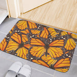 Orange Monarch Butterfly Pattern Print Indoor Door Mat