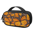 Orange Monarch Butterfly Pattern Print Portable Cooler Travel Case
