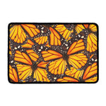 Orange Monarch Butterfly Pattern Print Kitchen Mat