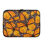 Orange Monarch Butterfly Pattern Print Laptop Sleeve