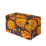 Orange Monarch Butterfly Pattern Print Leather Tissue Box Cover