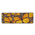Orange Monarch Butterfly Pattern Print Long Kitchen Mat
