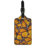 Orange Monarch Butterfly Pattern Print Luggage Tag