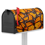 Orange Monarch Butterfly Pattern Print Mailbox Cover