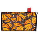 Orange Monarch Butterfly Pattern Print Mailbox Cover