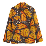 Orange Monarch Butterfly Pattern Print Men's Blazer