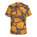 Orange Monarch Butterfly Pattern Print Men's Sports T-Shirt