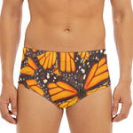 Orange Monarch Butterfly Pattern Print Men's Triangle Swim Briefs