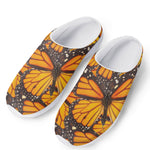 Orange Monarch Butterfly Pattern Print Mesh Casual Shoes