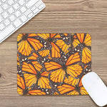 Orange Monarch Butterfly Pattern Print Mouse Pad
