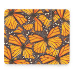 Orange Monarch Butterfly Pattern Print Mouse Pad