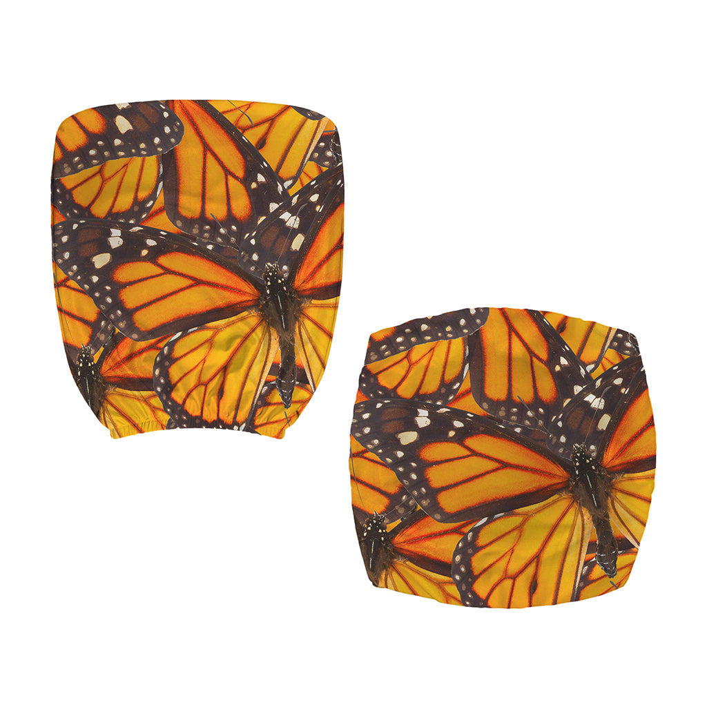 Orange Monarch Butterfly Pattern Print Office Chair Cover