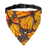 Orange Monarch Butterfly Pattern Print Over The Collar Dog Bandana