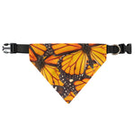 Orange Monarch Butterfly Pattern Print Over The Collar Dog Bandana