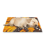 Orange Monarch Butterfly Pattern Print Pet Cooling Mat Cover