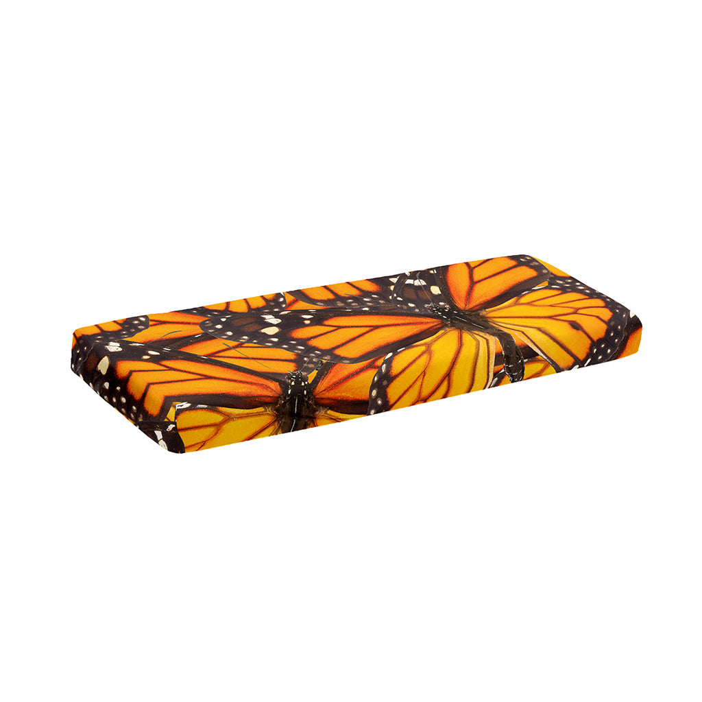 Orange Monarch Butterfly Pattern Print Piano Keyboard Cover