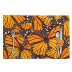 Orange Monarch Butterfly Pattern Print Placemat