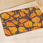 Orange Monarch Butterfly Pattern Print Polyester Doormat