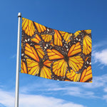 Orange Monarch Butterfly Pattern Print Polyester Flag