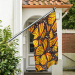Orange Monarch Butterfly Pattern Print Polyester Flag