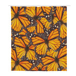 Orange Monarch Butterfly Pattern Print Polyester Shower Curtain
