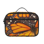 Orange Monarch Butterfly Pattern Print Portable Lunch Bag