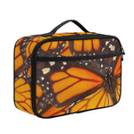 Orange Monarch Butterfly Pattern Print Portable Lunch Bag