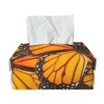 Orange Monarch Butterfly Pattern Print Rectangle Tissue Box Cover