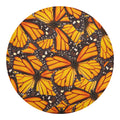 Orange Monarch Butterfly Pattern Print Round Blanket