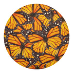 Orange Monarch Butterfly Pattern Print Round Blanket