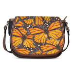 Orange Monarch Butterfly Pattern Print Saddle Bag