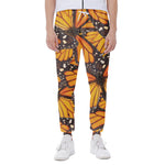 Orange Monarch Butterfly Pattern Print Scuba Joggers